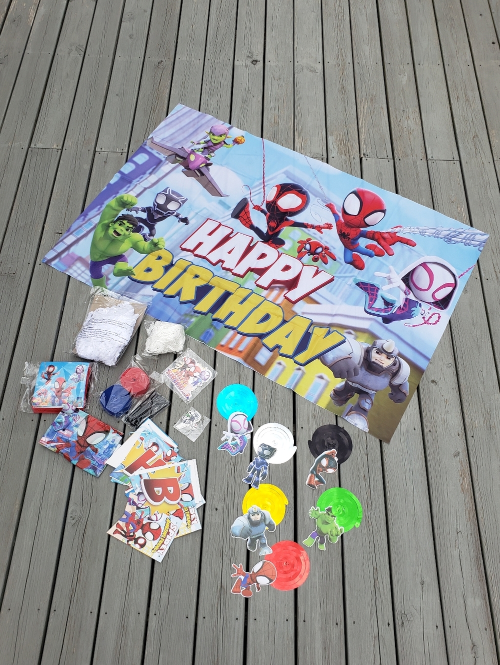 Spidey And Friends "Happy Birthday" Party Banner - Decorations Bundle